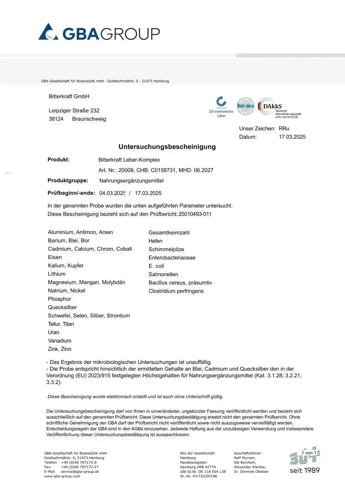 BitterKraft! Leber-Komplex