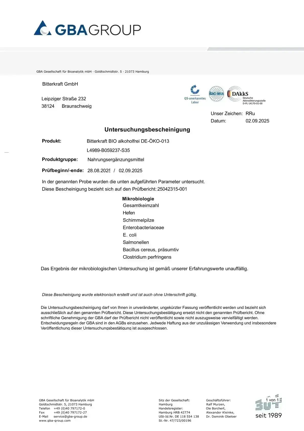 BitterKraft! Original Alkoholfrei Spray (BIO) 20ml