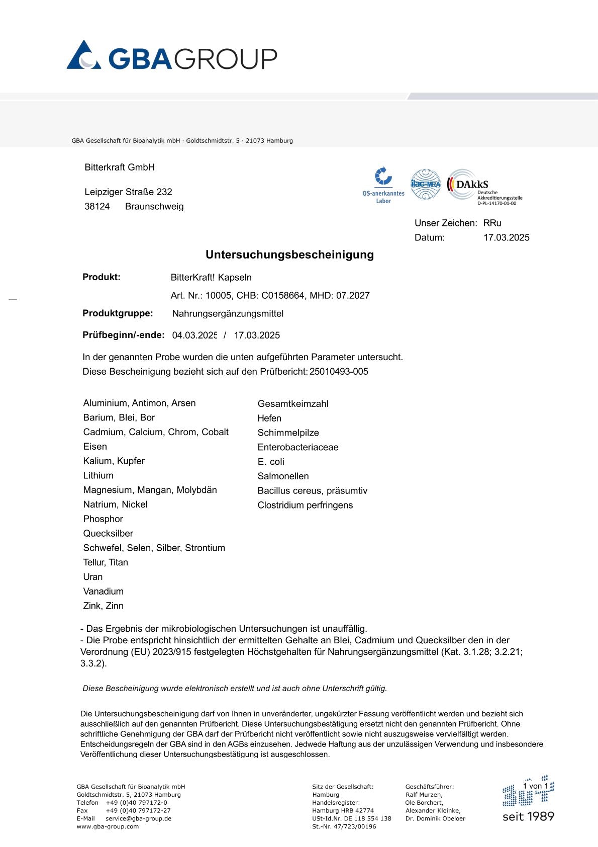 BitterKraft! Bitterstoffe Kapseln