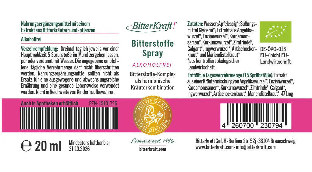 BitterKraft! Original Alkoholfrei (BIO) 100ml + Gratis Spray Bitterkraft GmbH - Bitterkraft