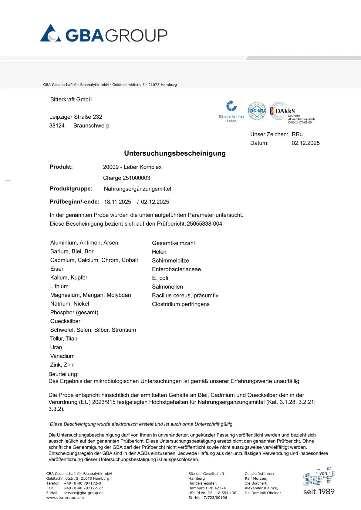 BitterKraft! Leber-Komplex