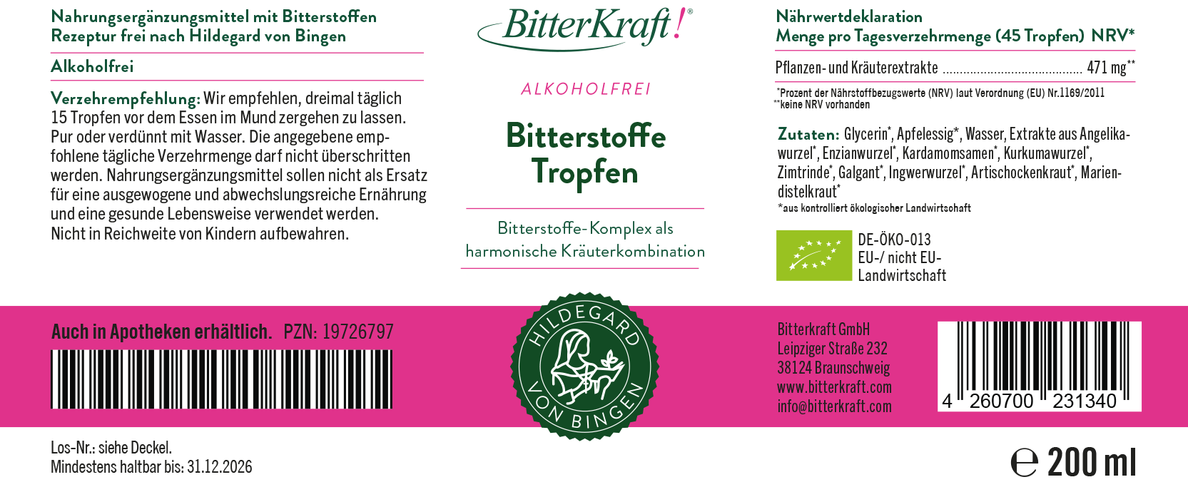 BitterKraft! Original Alkoholfrei 200ml (BIO)